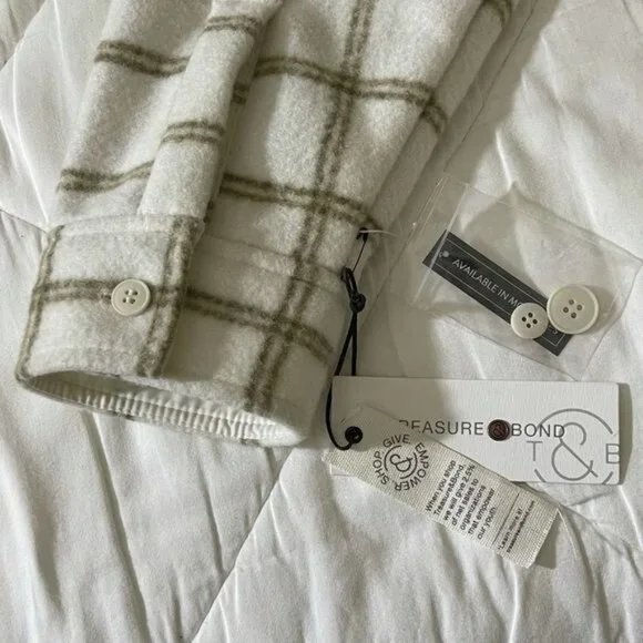 Treasure & Bond Plaid Button Down Carson Pane Boxy Women's Small Shirt J… - Picture 3 of 14